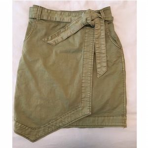 Anthropologie green wrap skirt